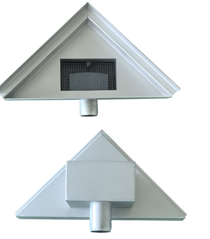 Caniveau de douche d'angle 20 x 28 x 8 cm en acier inoxydable