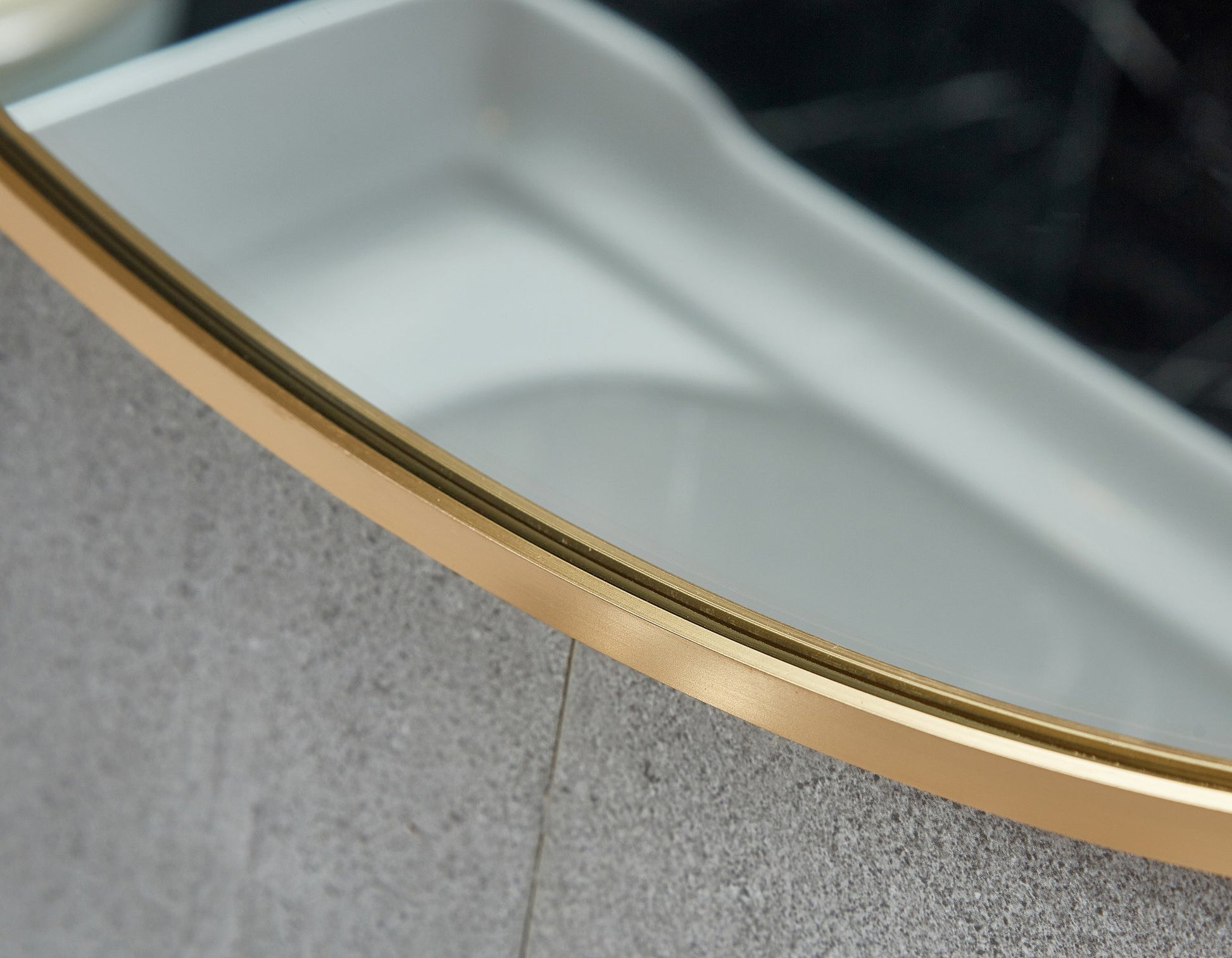 Spiegel rond 80 cm met koperen frame