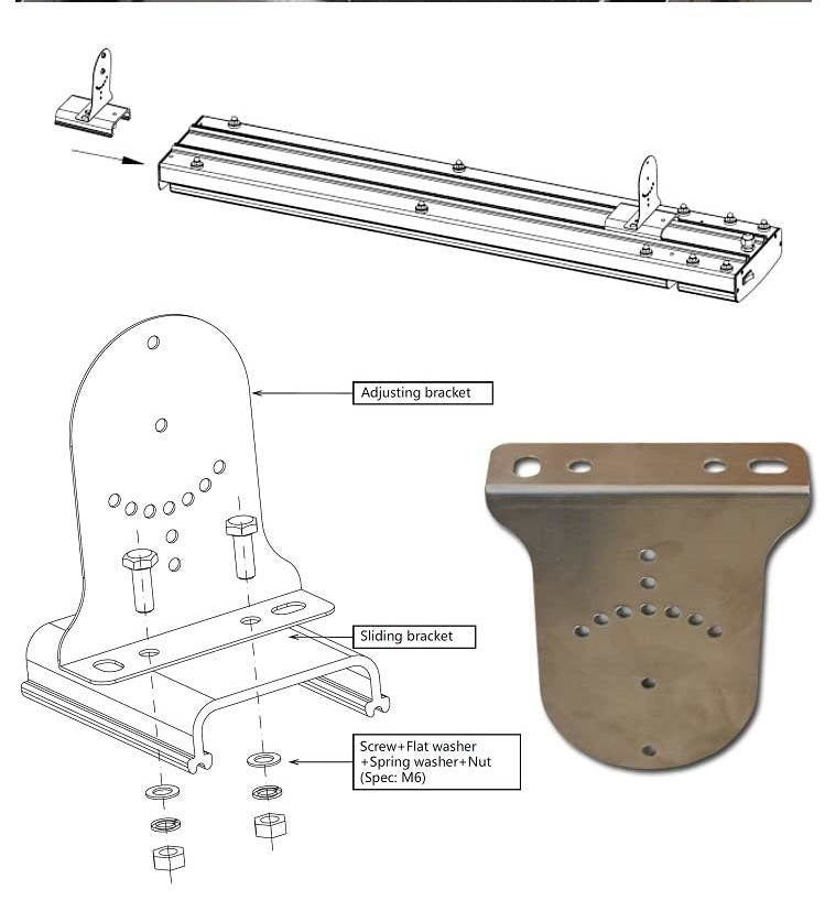 Chauffage patio infrarouge noir réglable avec 1800 - 2400Watt