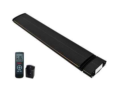 Chauffage patio infrarouge noir réglable avec 1800 - 2400Watt