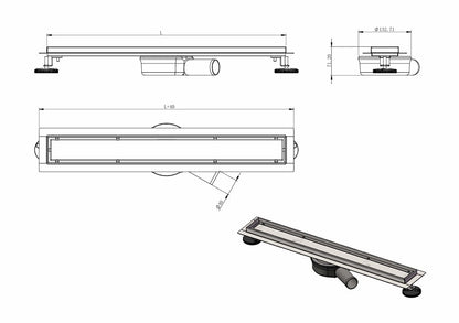 LunaDrain caniveau de douche complet avec bride flexible