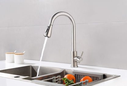 Robinet de cuisine Nurion argenté avec bec