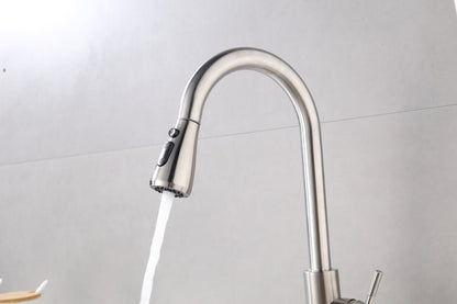 Robinet de cuisine Nurion argenté avec bec