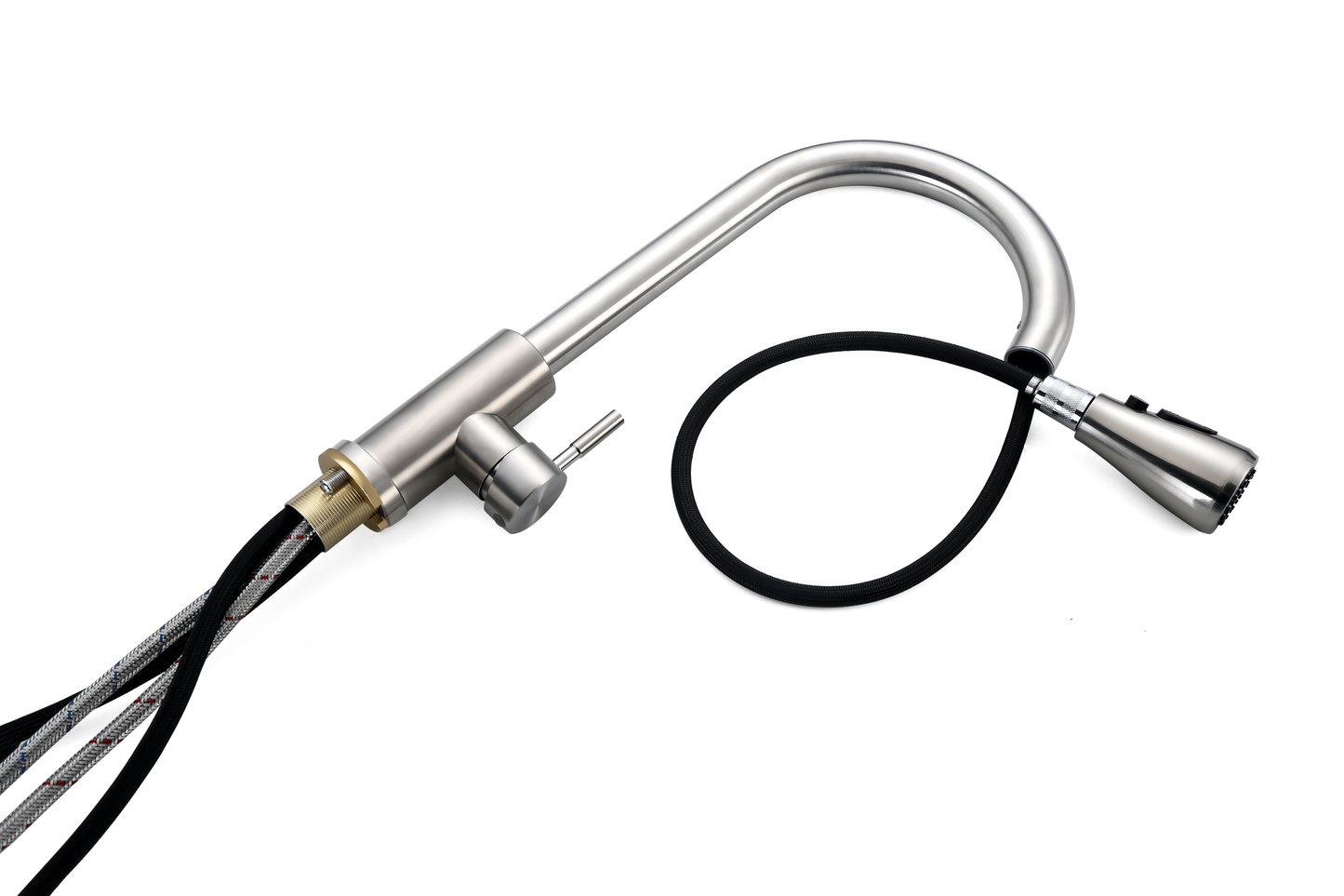 Robinet de cuisine Nurion argenté avec bec