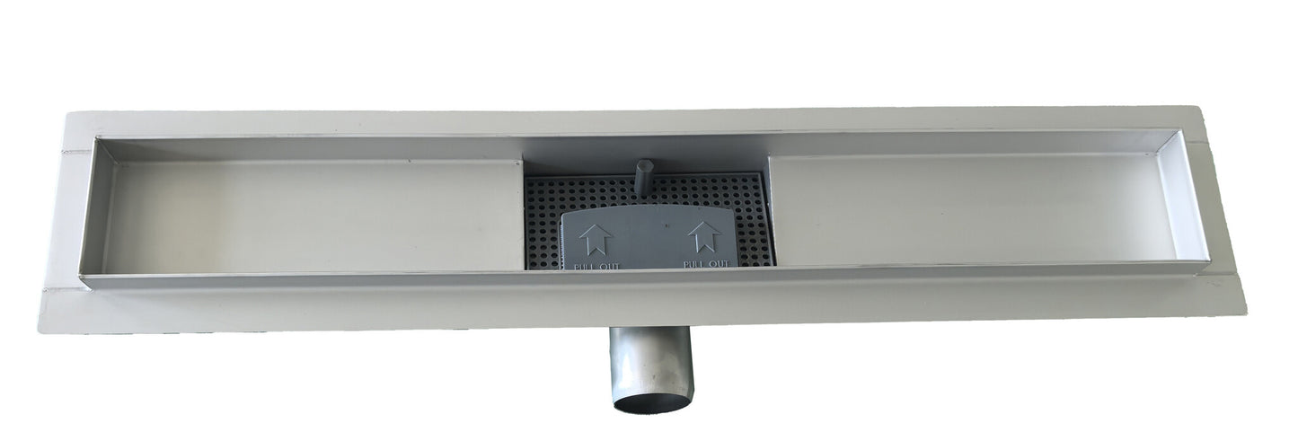 Caniveau de douche NovaDrain complet avec bride et grille fermée