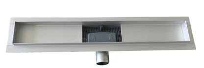 Caniveau de douche NovaDrain complet avec bride et grille fermée