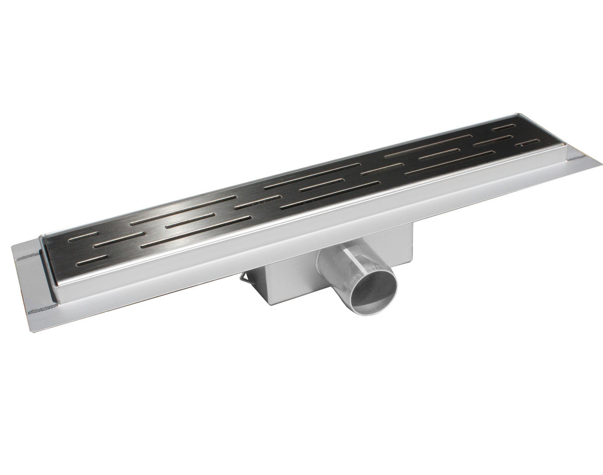 Caniveau de douche NovaDrain complet avec bride et grille fermée