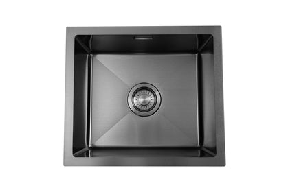 Nurion Évier Black Metal 28,5 x 34,5 – Évier de cuisine - Éviers de cuisine – Bac de cuisine - sans trou de robinet, en acier inoxydable