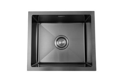 Évier Nurion Black Metal 44,5 x 34,5 – Évier de cuisine - Éviers de cuisine – Bac de cuisine - sans trou pour robinet, inox