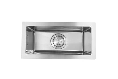 Nurion Évier INOX 16,5 x 38,5 – Évier de cuisine - Éviers de cuisine – Cuvette de cuisine - sans perçage pour robinet INOX