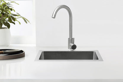 Nurion Évier INOX 16,5 x 38,5 – Évier de cuisine - Éviers de cuisine – Cuvette de cuisine - sans perçage pour robinet INOX