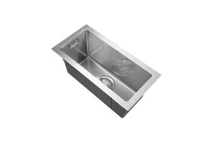 Nurion Évier INOX 16,5 x 38,5 – Évier de cuisine - Éviers de cuisine – Cuvette de cuisine - sans perçage pour robinet INOX