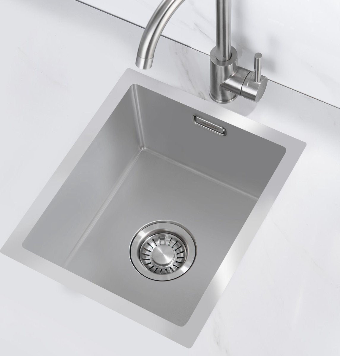 Nurion Évier INOX 28,5 x 34,5 – Évier de cuisine - Éviers de cuisine – Bac de cuisine - sans trou pour robinet