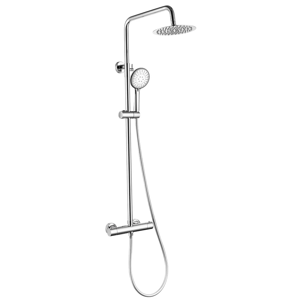Douche de surface à effet pluie 30 cm douche de tête thermostatique chrome