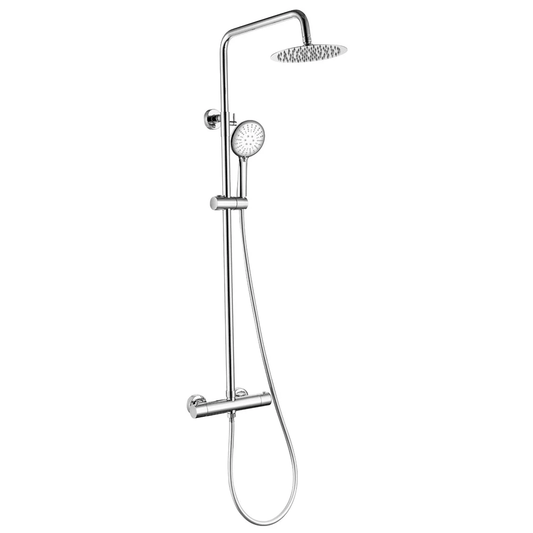 Douche de surface à effet pluie 30 cm douche de tête thermostatique chrome