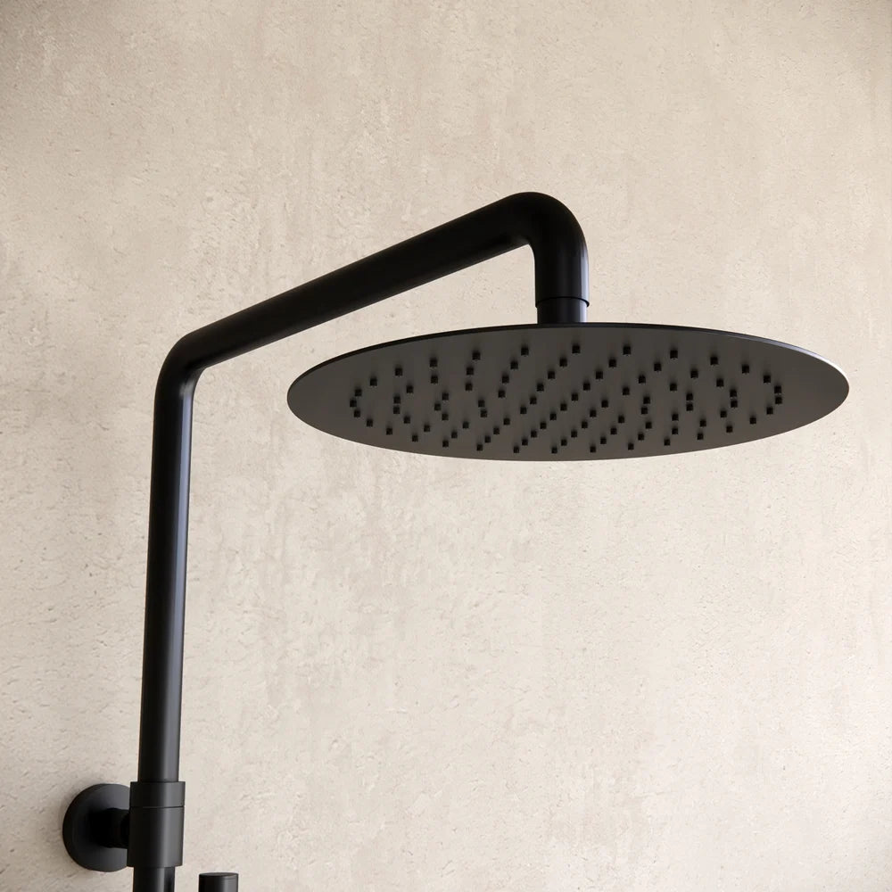 Douche de surface pluie 30 cm douche de tête thermostatique noir mat