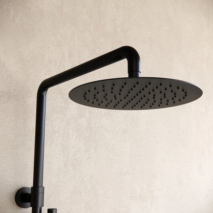 Douche de surface pluie 30 cm douche de tête thermostatique noir mat