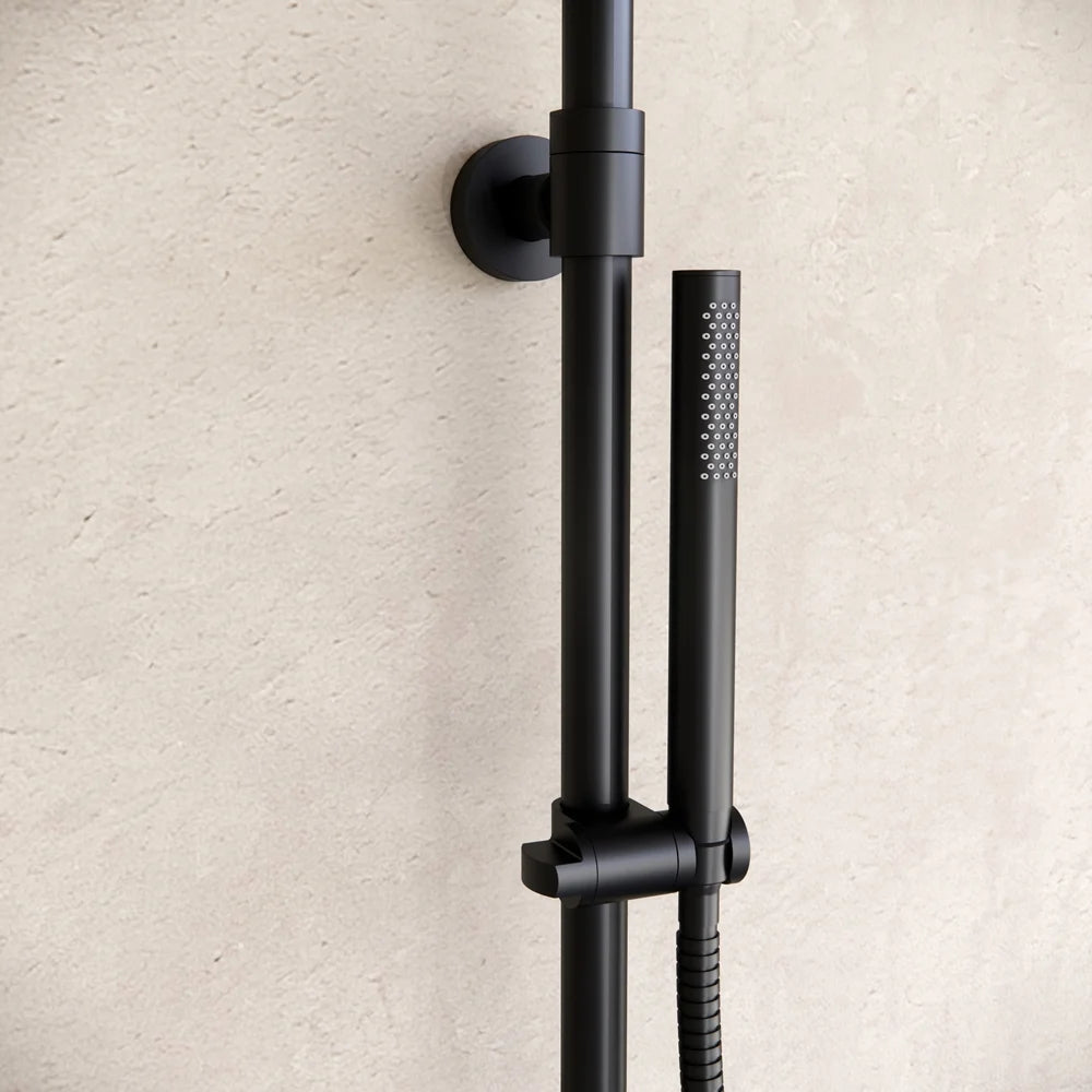 Douche de surface pluie 30 cm douche de tête thermostatique noir mat