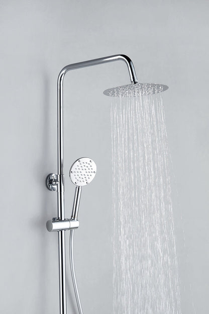 Douche de surface à effet pluie 30 cm douche de tête thermostatique chrome