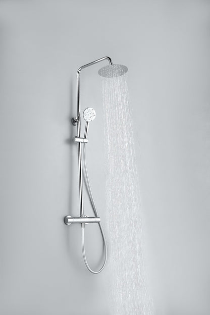 Douche de surface à effet pluie 30 cm douche de tête thermostatique chrome