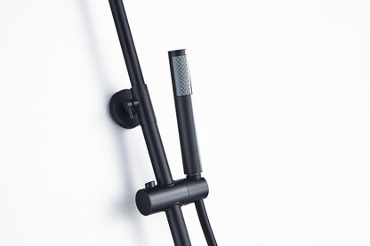 Douche de surface pluie 30 cm douche de tête thermostatique noir mat