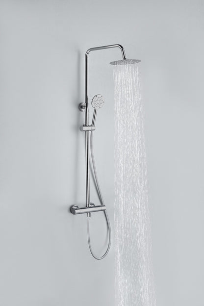 Douche de surface à effet pluie 30 cm douche de tête thermostatique chrome