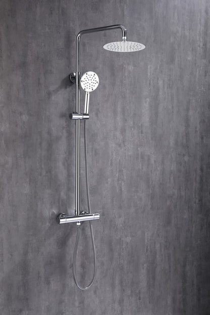 Douche de surface à effet pluie 30 cm douche de tête thermostatique chrome