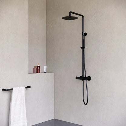 Douche de surface pluie 30 cm douche de tête thermostatique noir mat