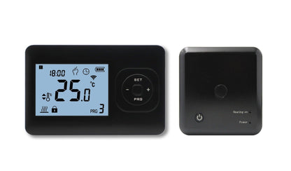QH Thermostat programmable de base avec récepteur en saillie noir