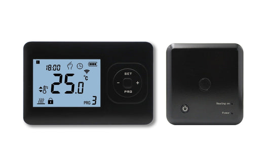 QH Thermostat programmable de base avec récepteur en saillie noir