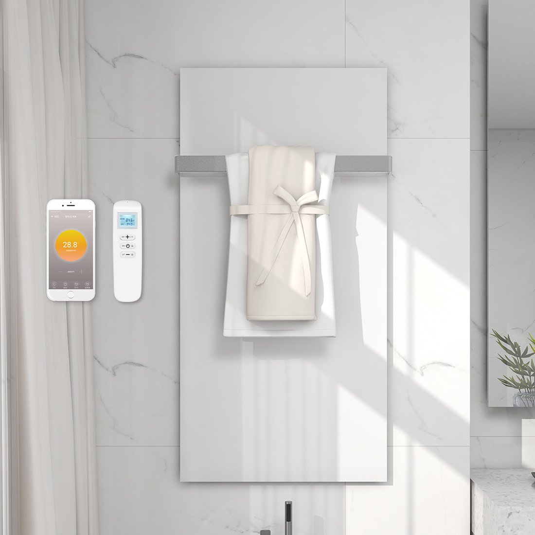 QH - GD White Series panneau infrarouge en verre 60 x 120 cm - 700Watt