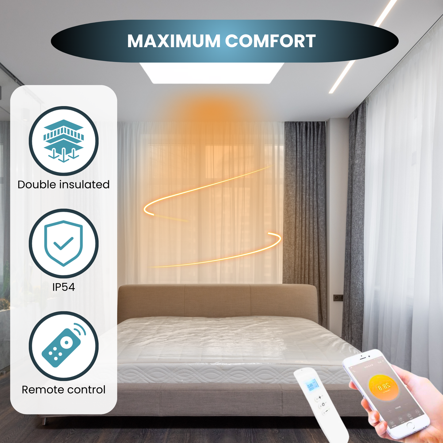 QH - H4 Exclusive Series panneau infrarouge 60 x 105 cm - 660Watt
