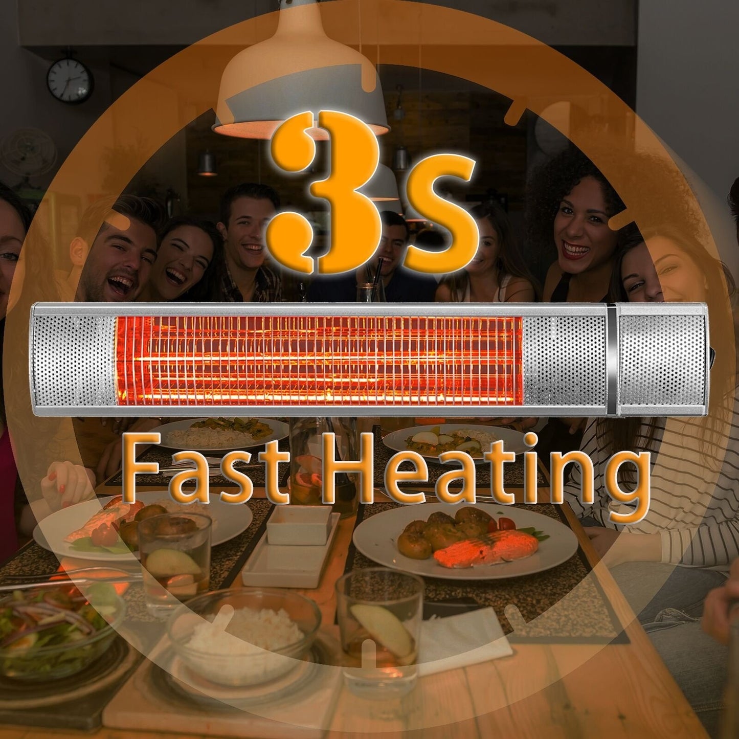 QH-TH Chauffage infrarouge Golden 2000 W et 3000 W avec télécommande