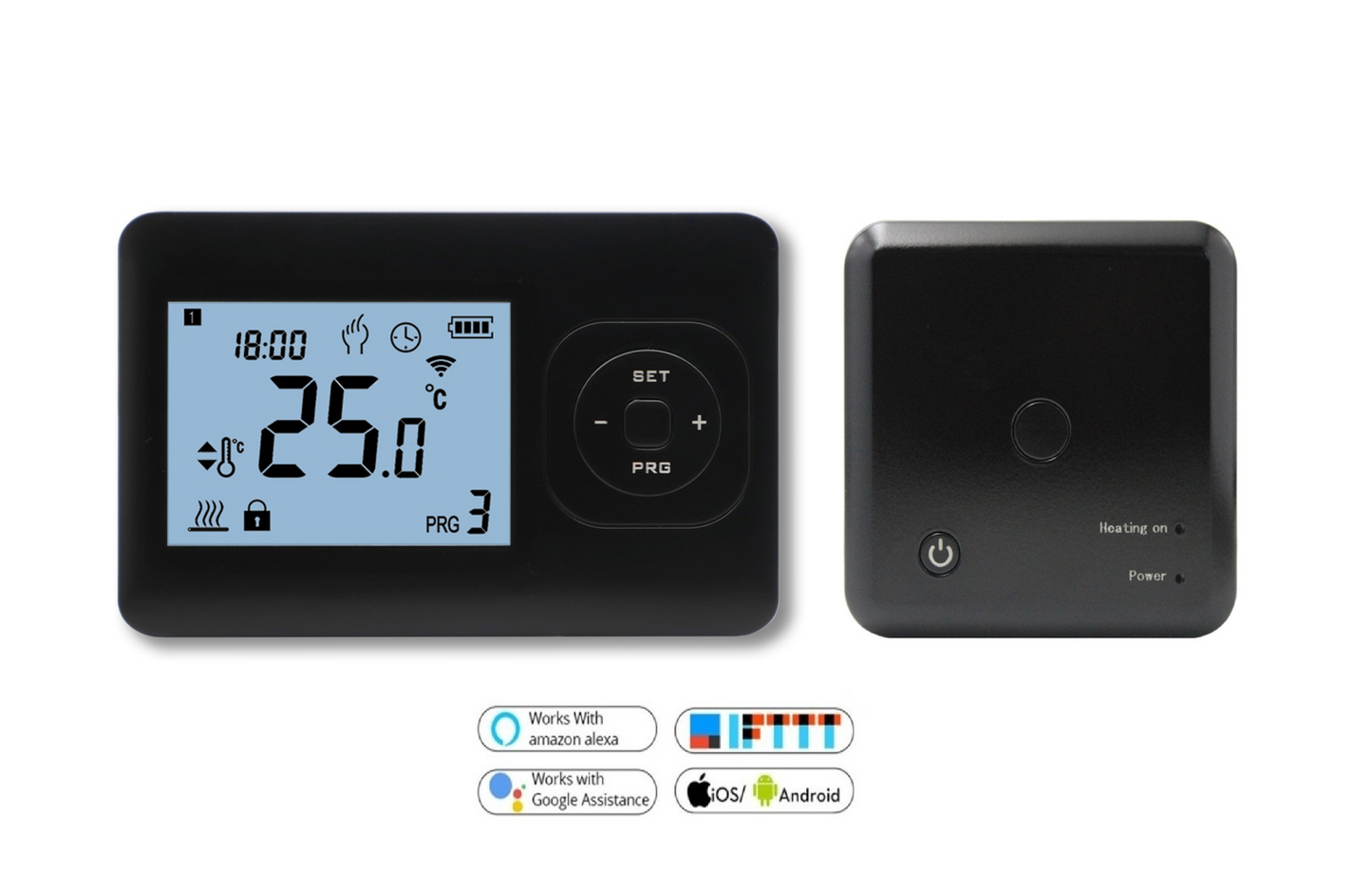 QH Wifi Basic thermostat programmable sans fil noir
