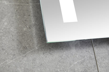 Miroir 60 x 100 cm sans cadre, éclairage LED encastré et anti-condensation