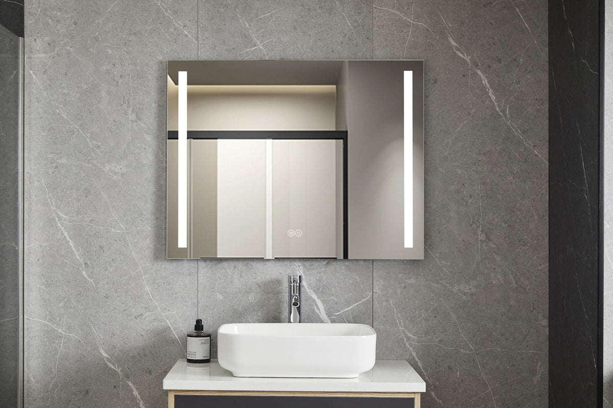 Miroir 60 x 100 cm sans cadre, éclairage LED encastré et anti-condensation