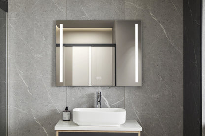 Miroir 60 x 100 cm sans cadre, éclairage LED encastré et anti-condensation