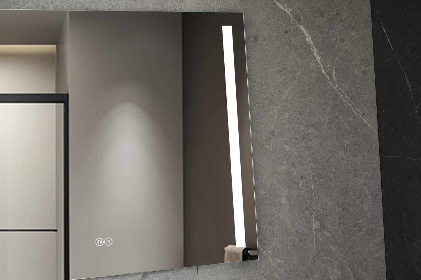 Spiegel 60 x 120 cm frameloos, inbouw led verlichting en anti condens