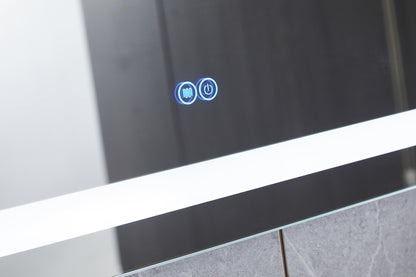 Miroir 70 x 120 cm sans cadre, éclairage LED encastré et anti-condensation