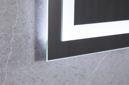 Miroir 70 x 120 cm sans cadre, éclairage LED encastré et anti-condensation