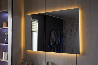 Miroir sans cadre avec LED, anti-buée 60 x 120 cm