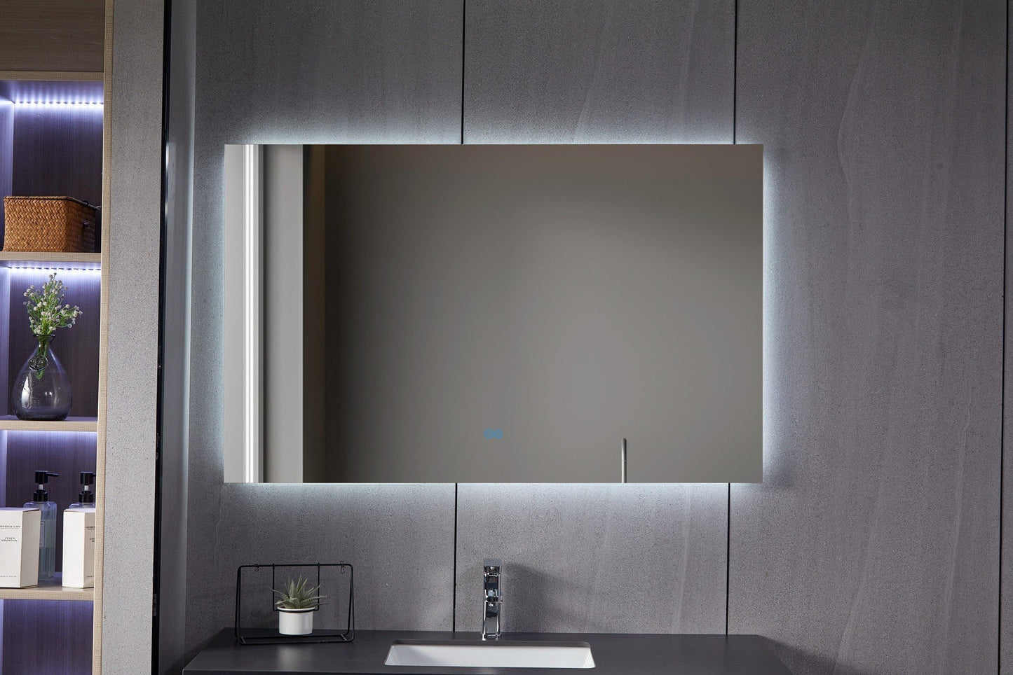 Miroir sans cadre avec LED, anti-buée 75 x 120 cm