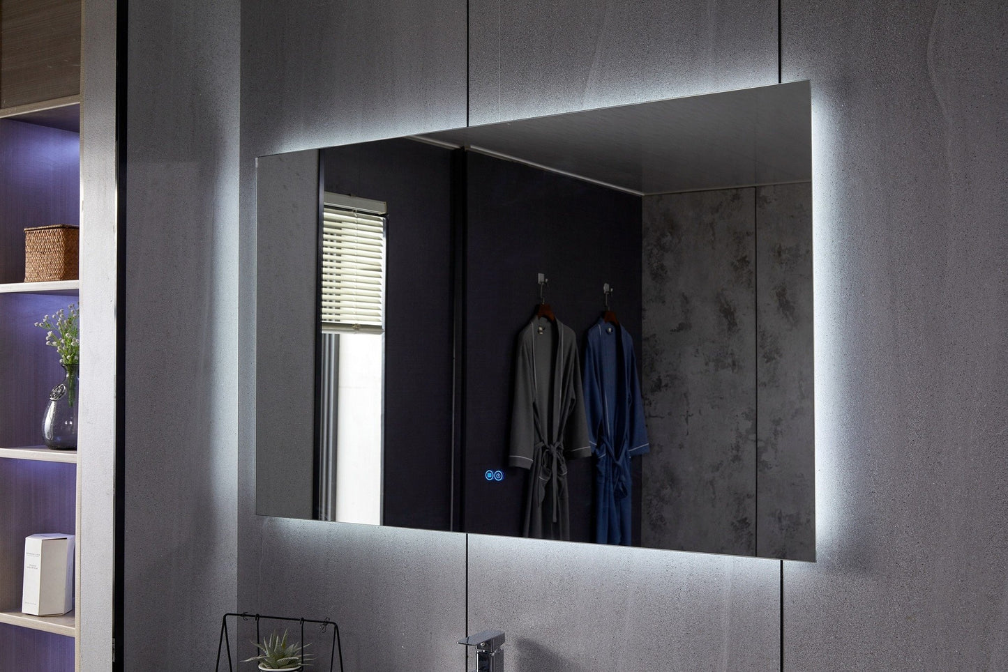 Miroir sans cadre avec LED, anti-buée 75 x 120 cm