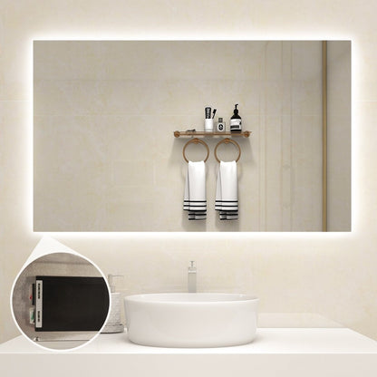 Miroir chauffant infrarouge avec éclairage LED 60 x 80 cm 450Watt