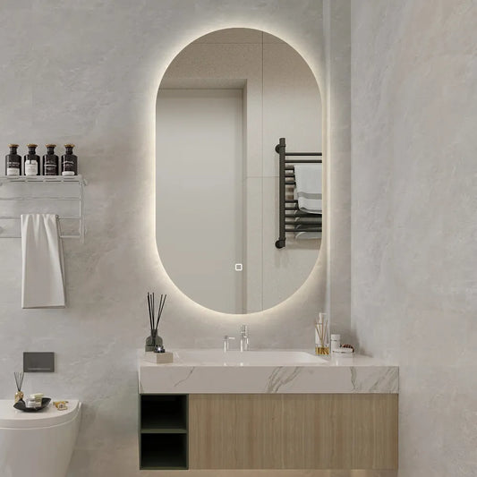 Miroir avec LED ovale 50 x 100 cm