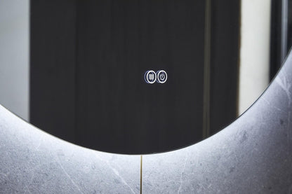Miroir rond de 60 cm sans cadre, éclairage LED périphérique et anti-condensation