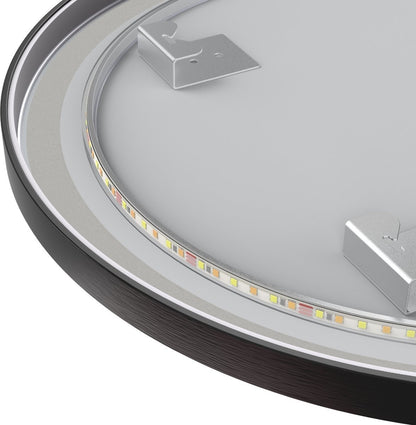 Round mirror 60 cm with black frame, LED lighting and anti-condensation coating