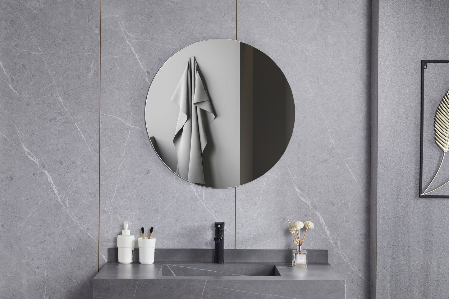 Miroir rond 80 cm sans cadre