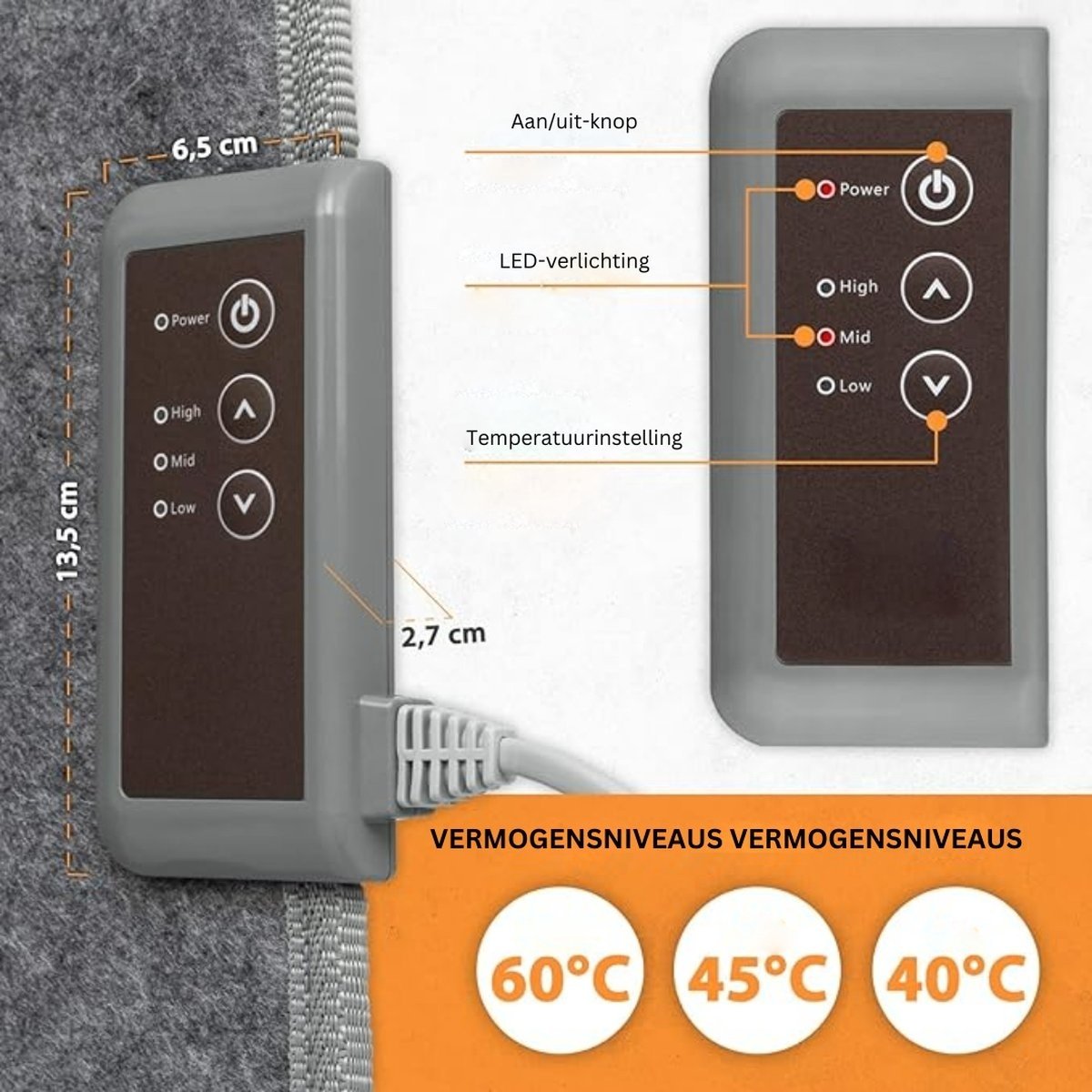 Panneau infrarouge mobile pliable avec 3 niveaux de chaleur - 165W