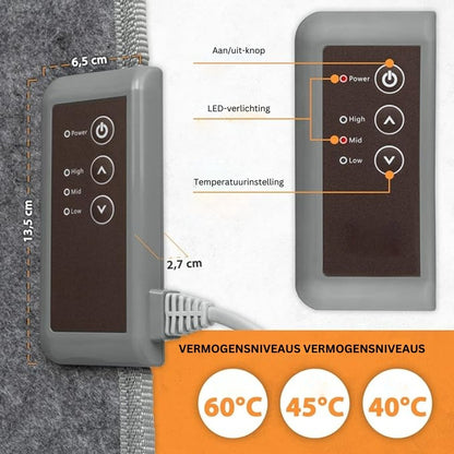 Panneau infrarouge mobile pliable avec 3 niveaux de chaleur - 165W